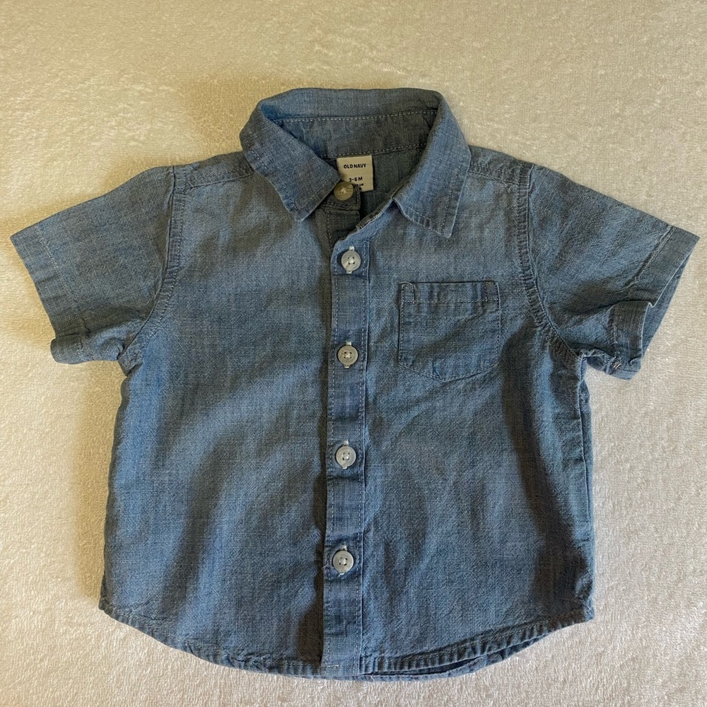 Old Navy Denim Blue Kids Button Down Shirt